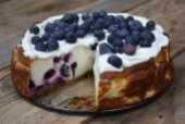 Baked Blueberry and Vanilla Cheesecake